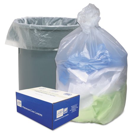 Ultra Plus 45 gal Trash Bags, 33 in x 48 in, Heavy-Duty, 12 microns, Natural, 250 PK WHD4812